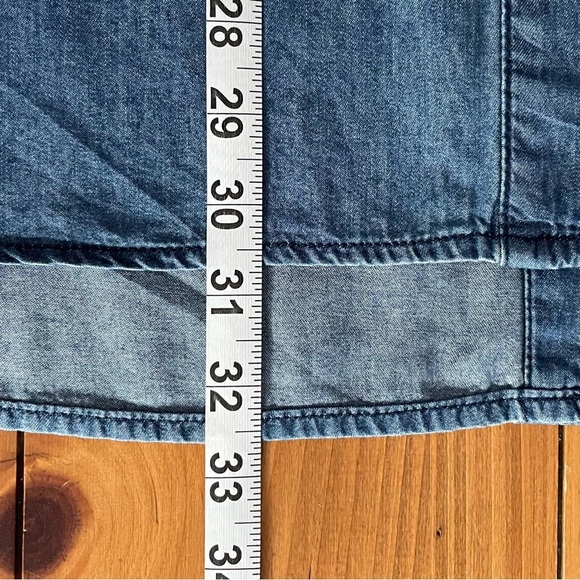 Lane Bryant Blue Chambray Tunic Length Button-Down Collared Shirt Size 14 / 16 - Picture 15 of 16